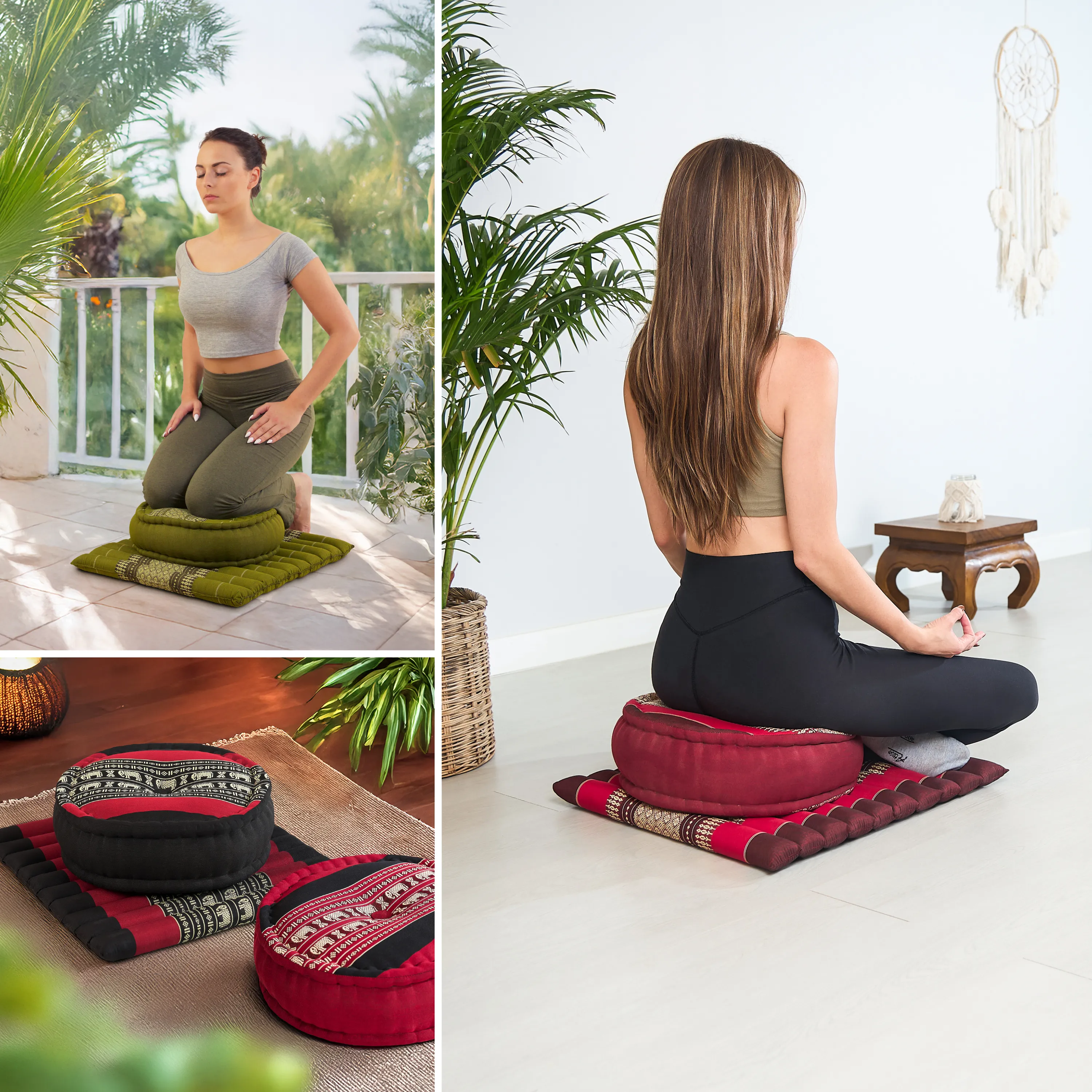 Set L cuscini da meditazione in kapok