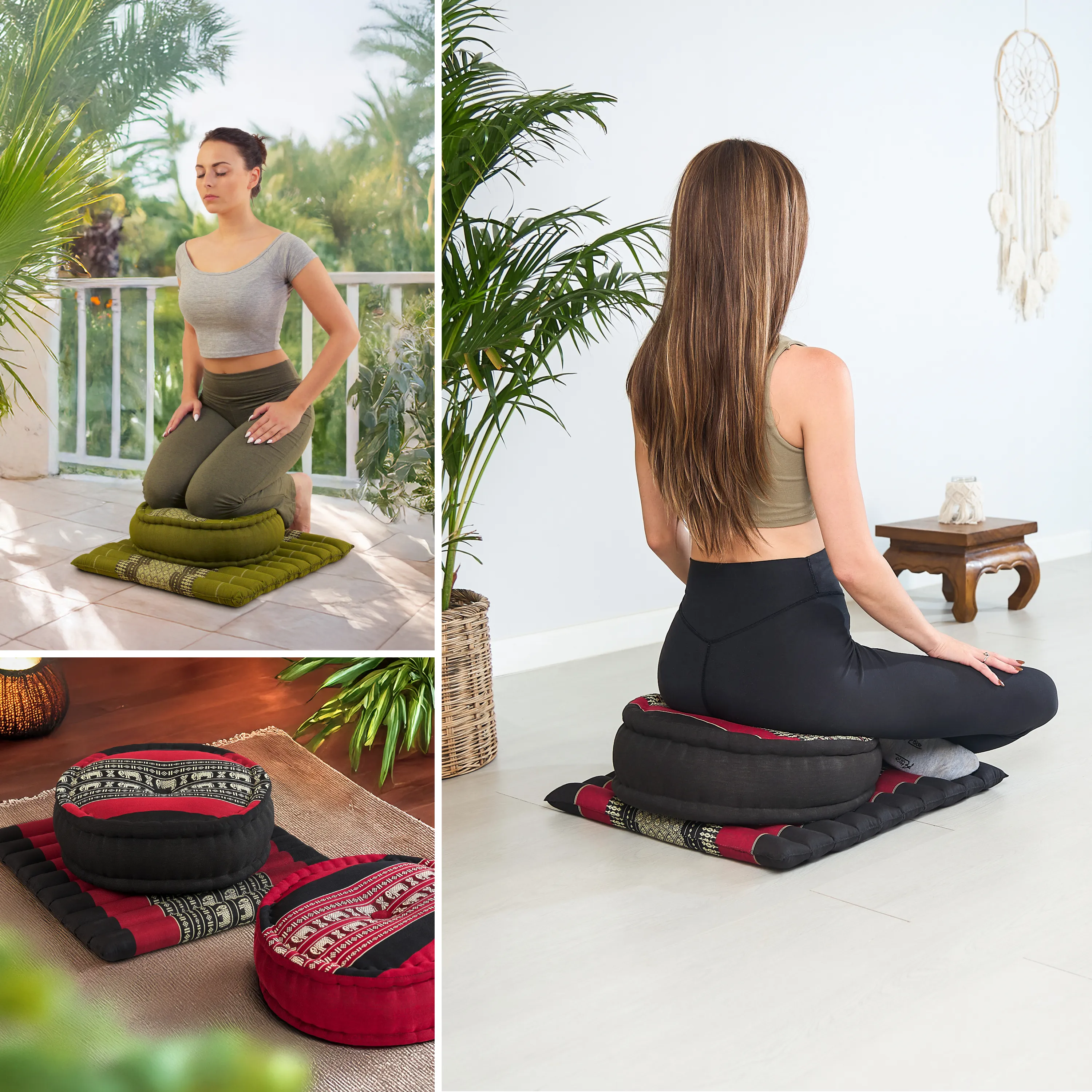 Set L cuscini da meditazione in kapok