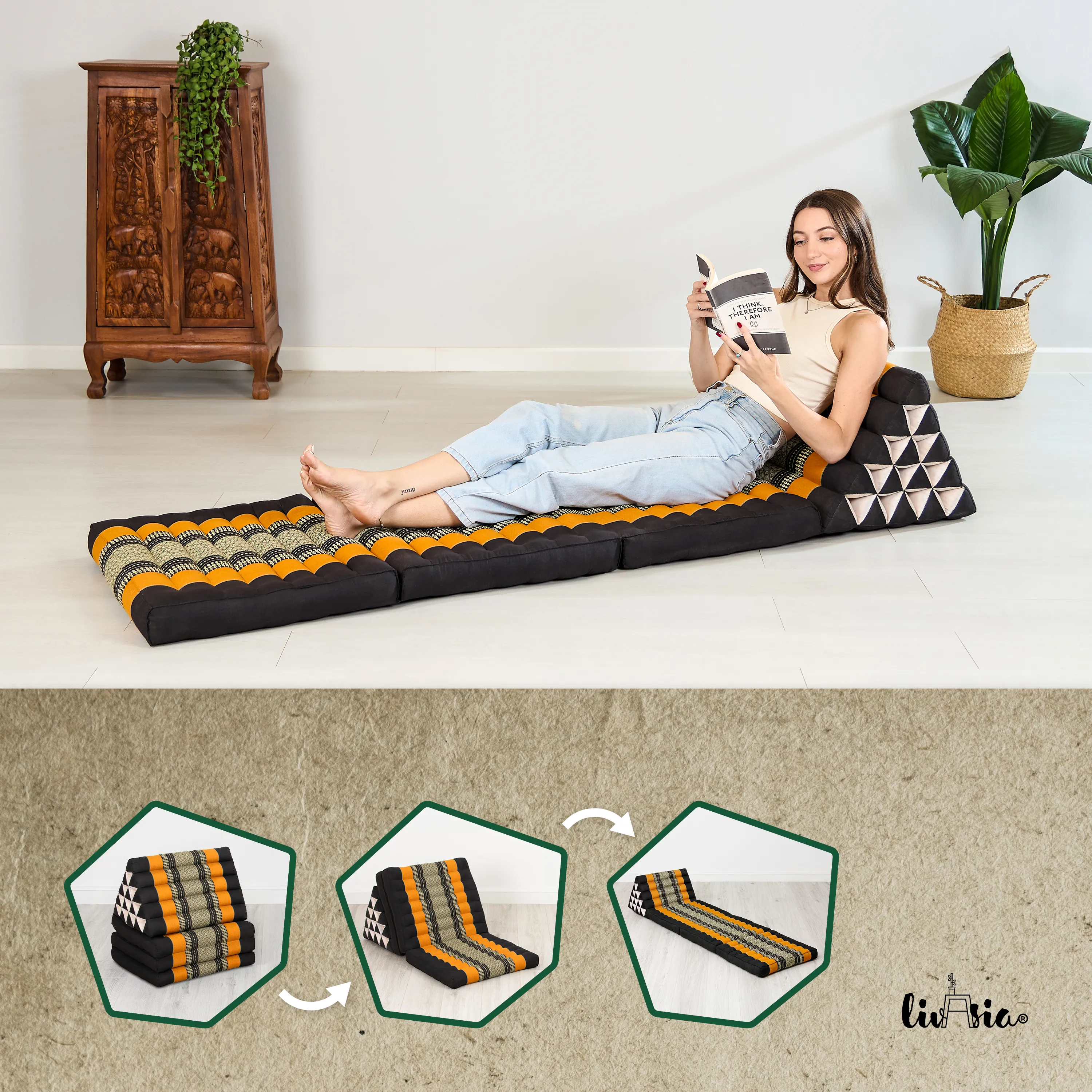 Cuscino thai in kapok altezza XXL