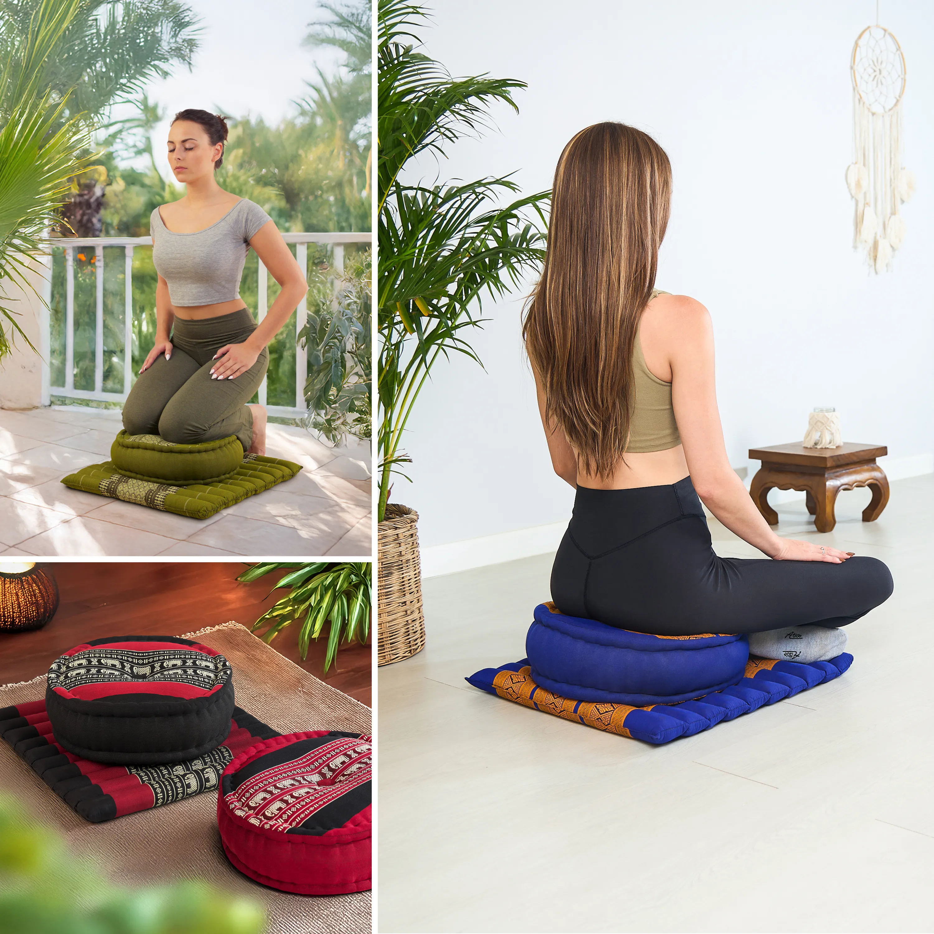 Set L cuscini da meditazione in kapok