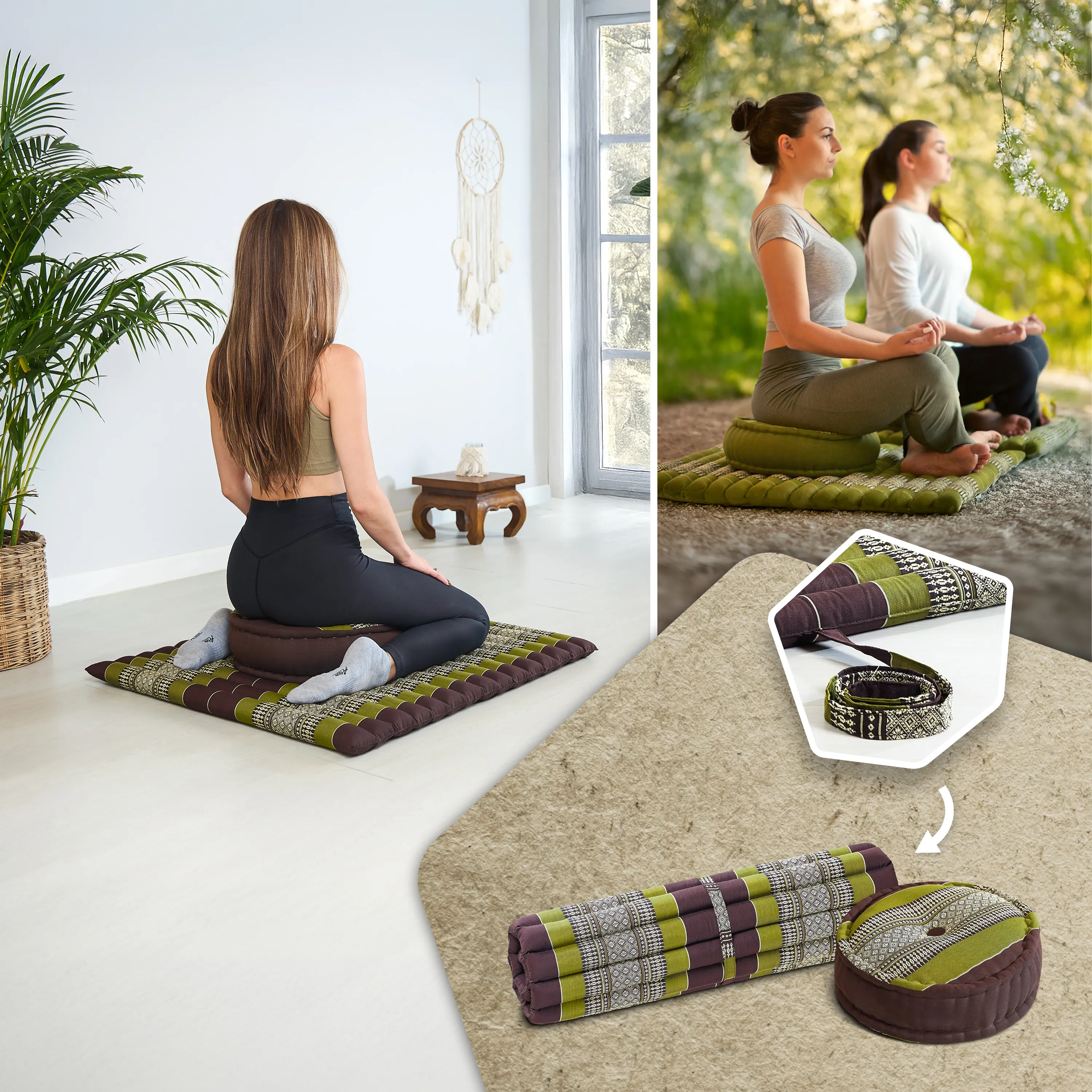 Set XL cuscini da meditazione in kapok