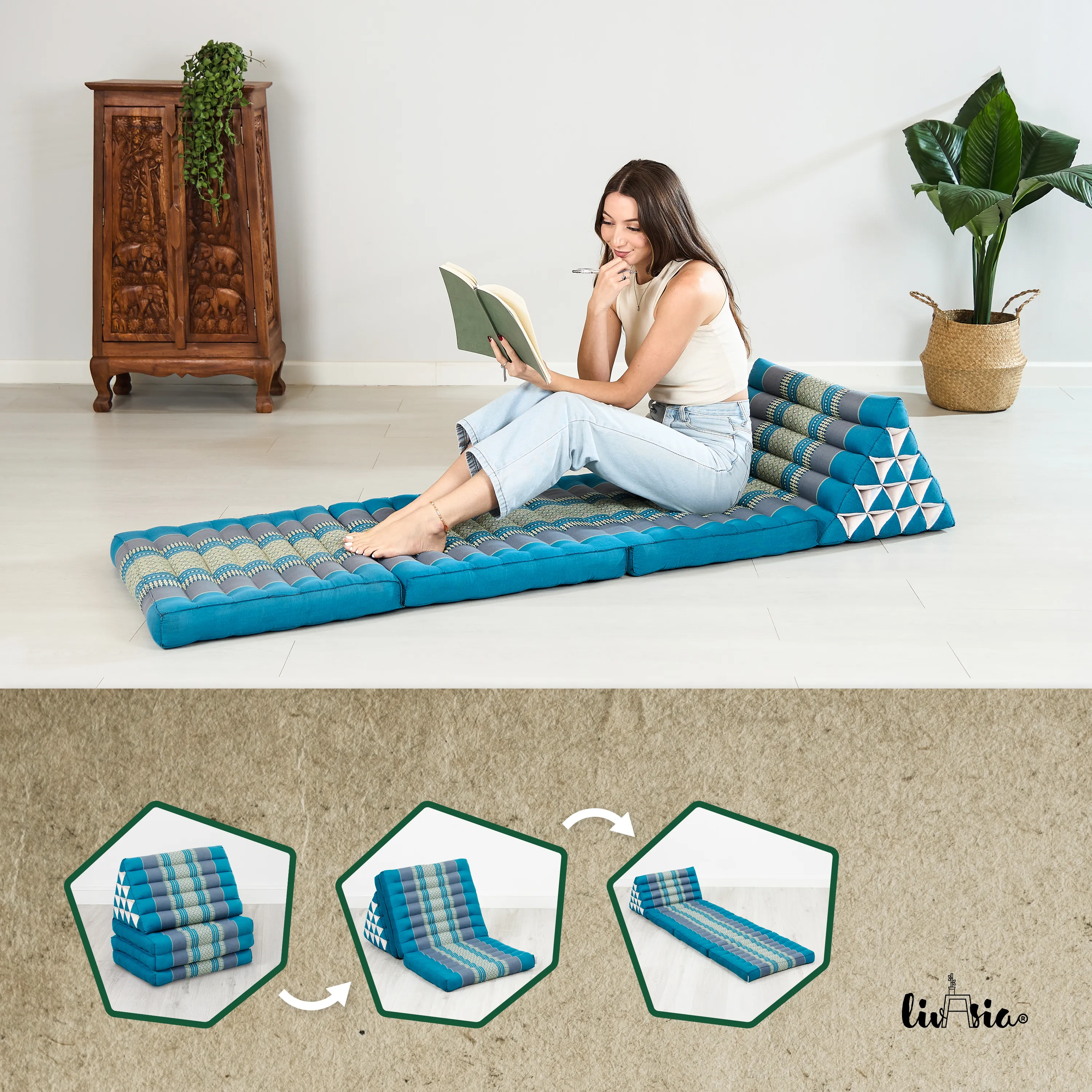 Cuscino thai in kapok altezza XXL