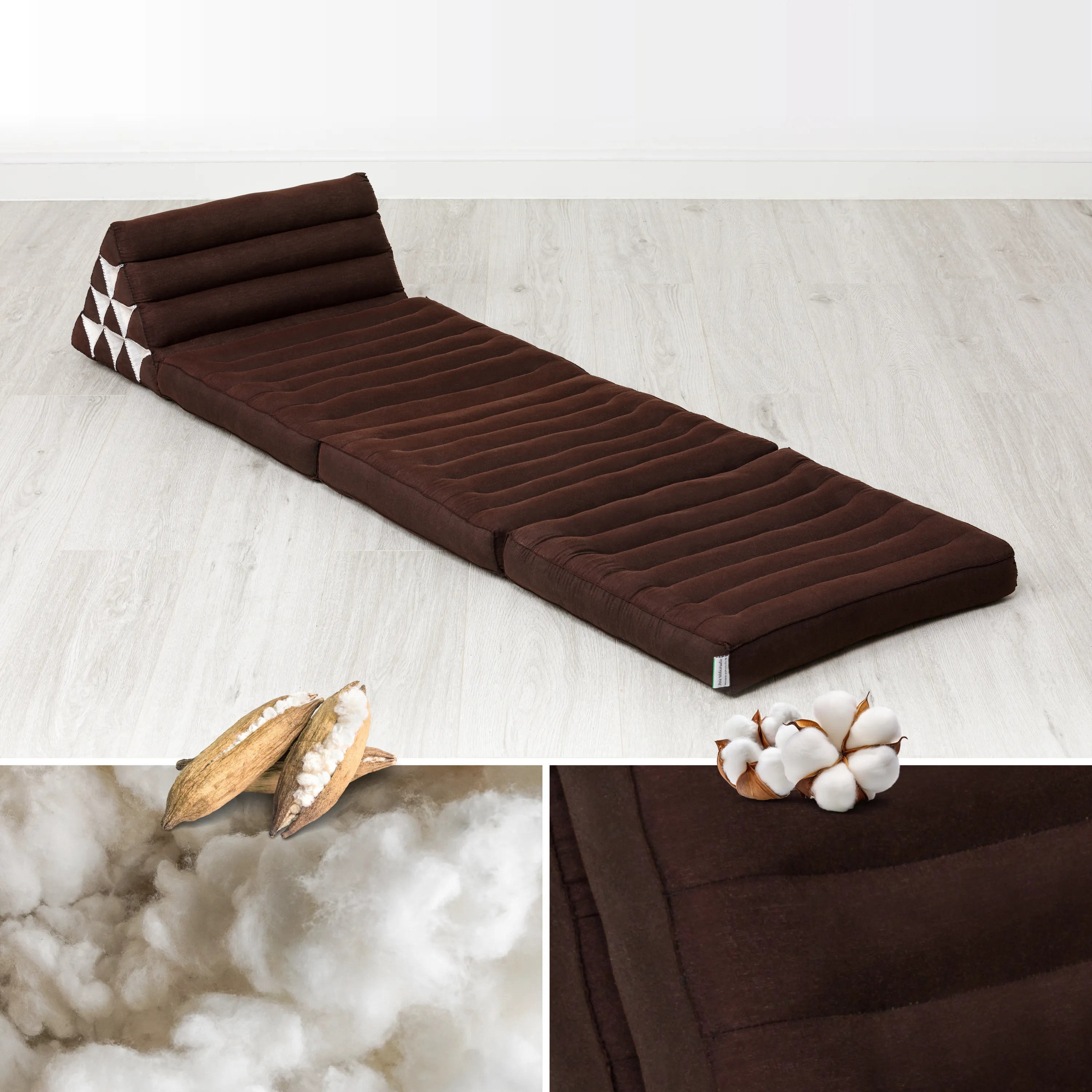 Cuscino thai in kapok con 3 elementi pieghevoli, Basic