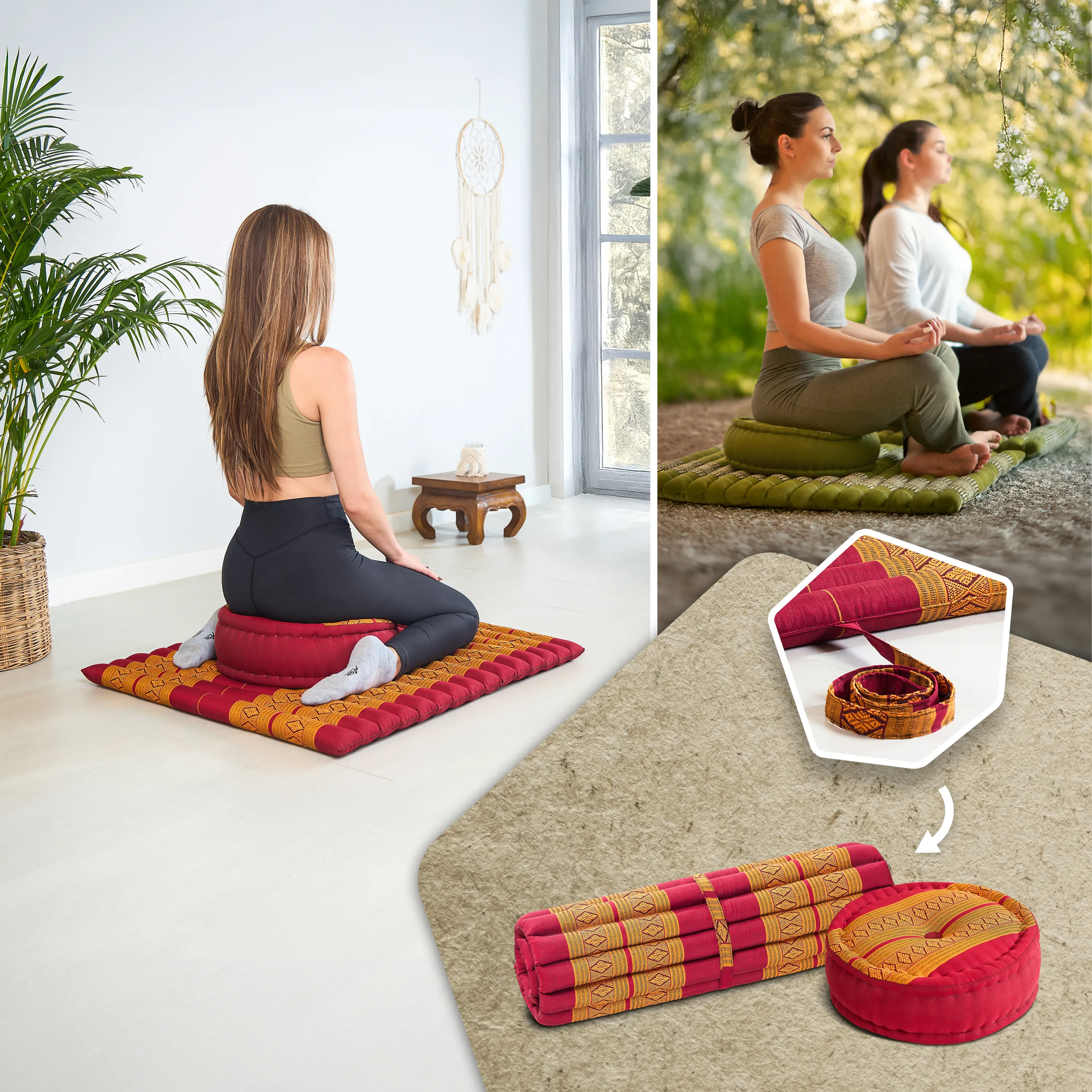 Set XL cuscini da meditazione in kapok