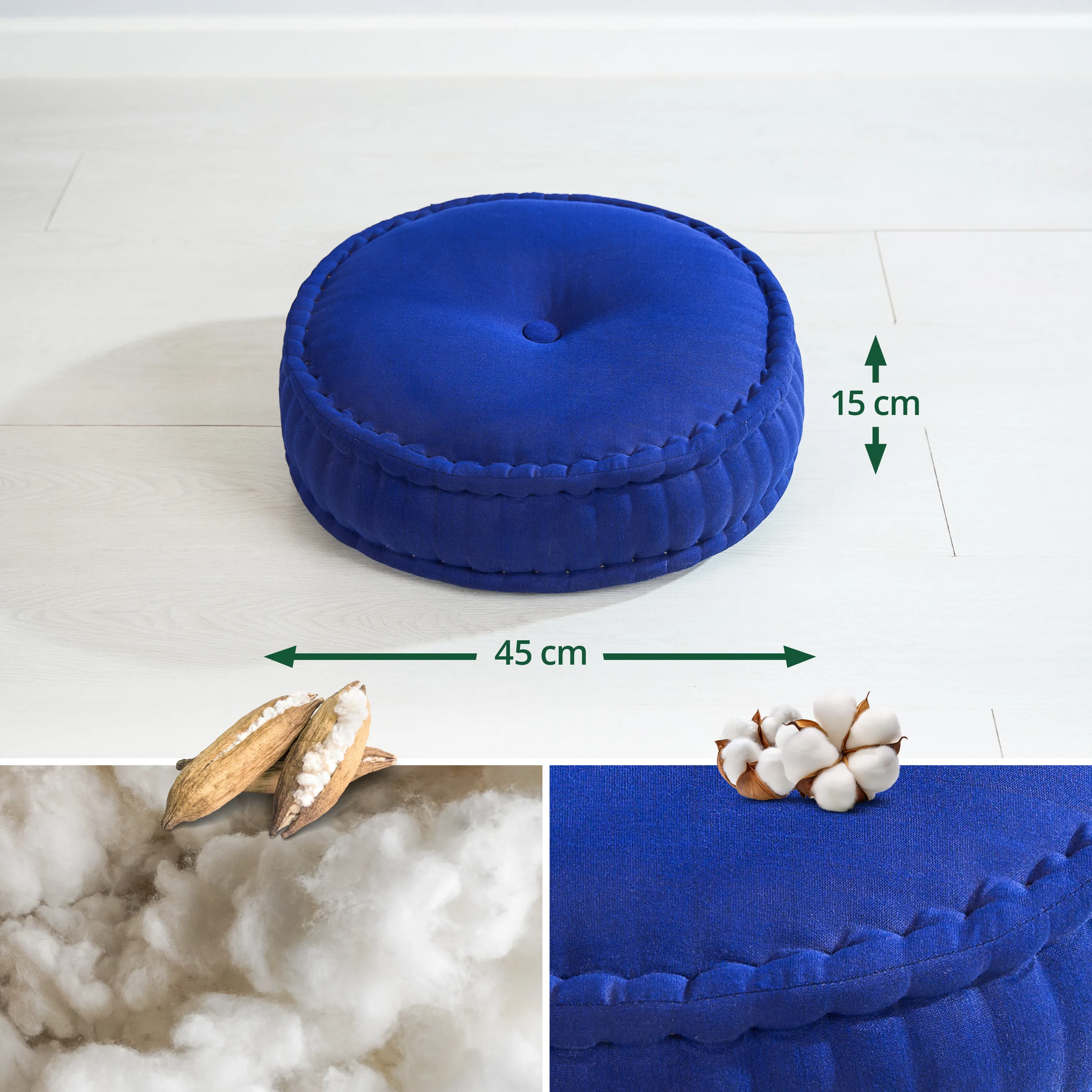 Cuscino zafu grande in kapok, Basic