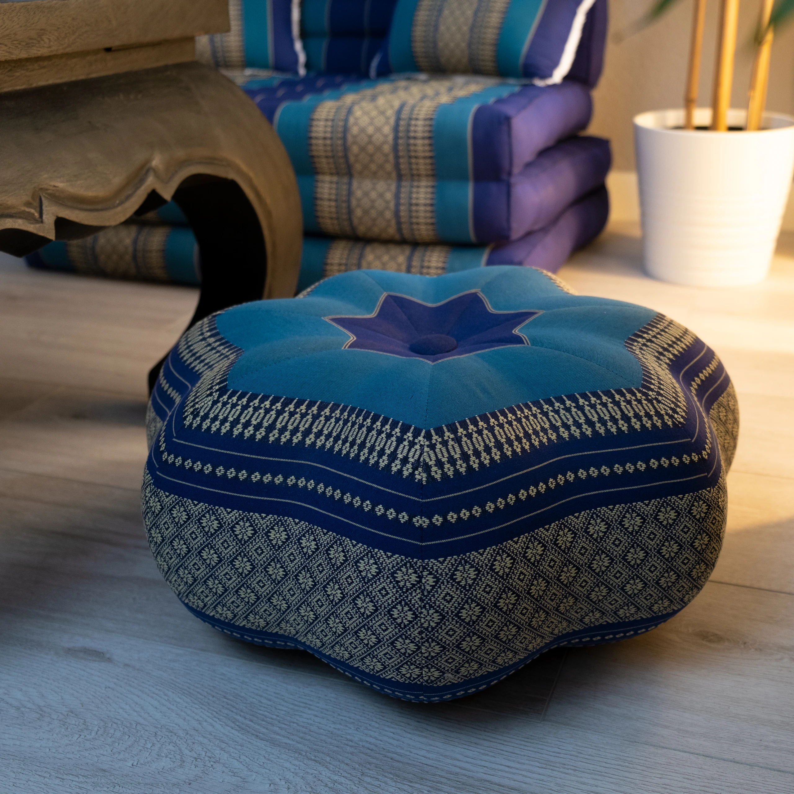 Cuscino zafu a stella piccolo in kapok