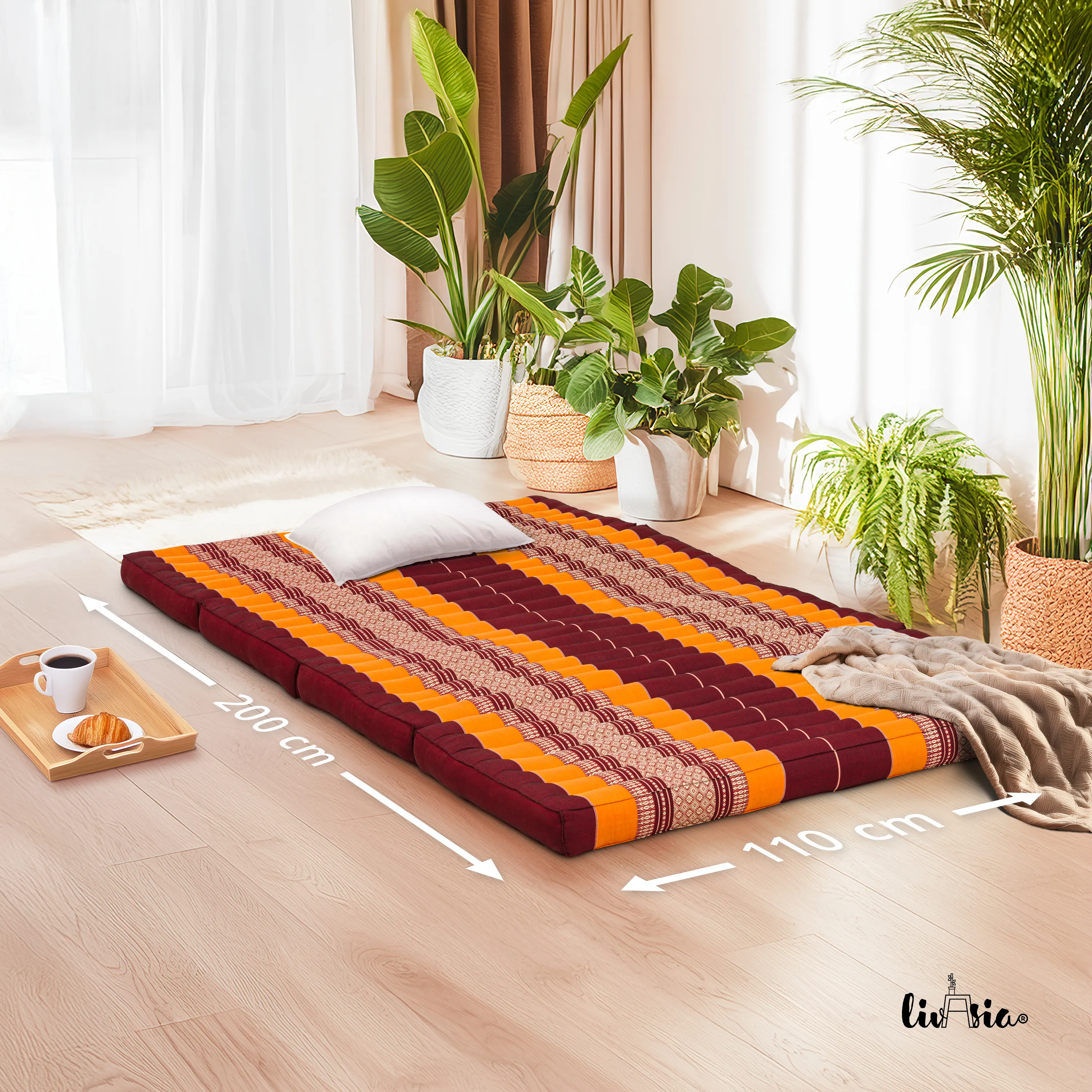 Materasso pieghevole in kapok, larghezza 110 cm, Classic