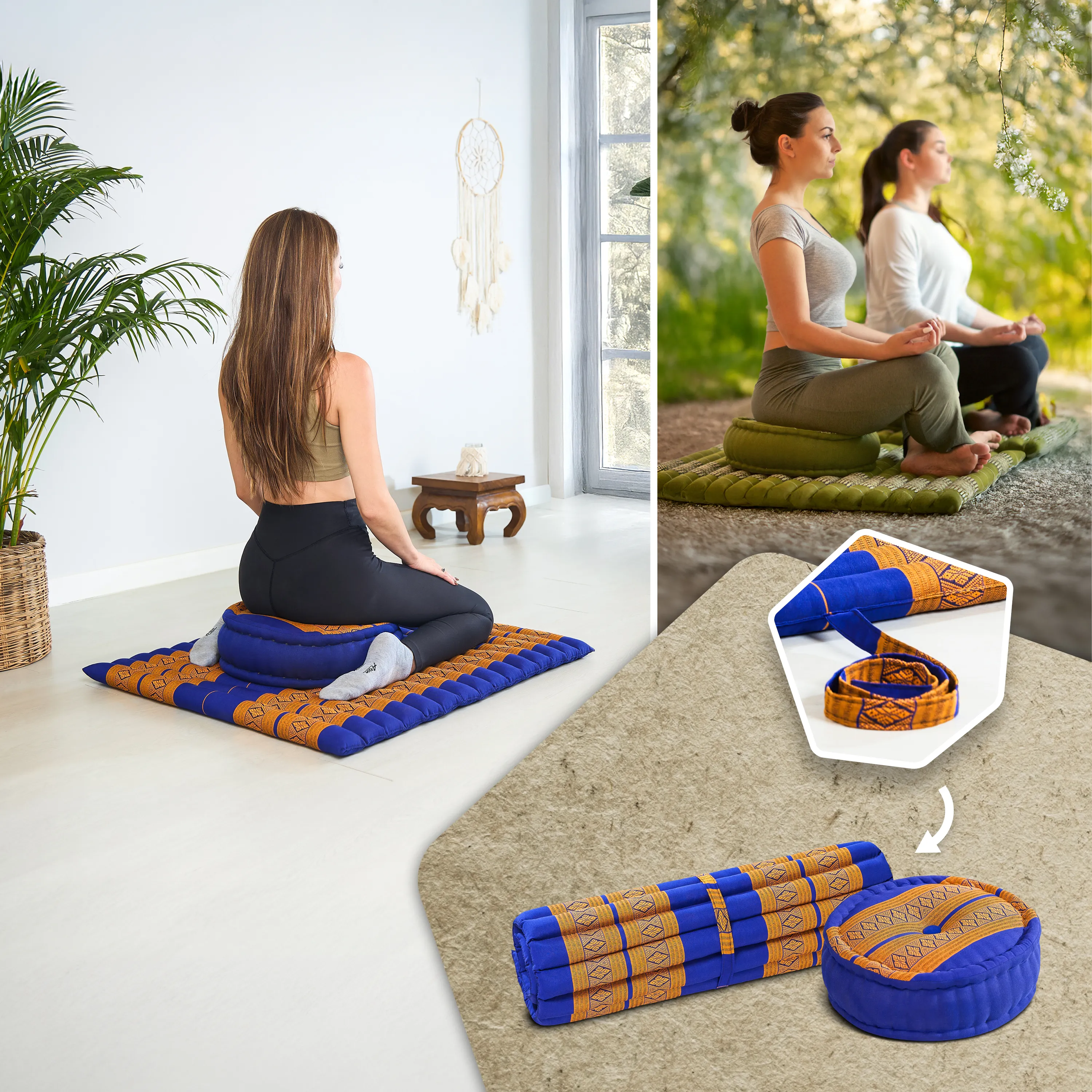 Set XL cuscini da meditazione in kapok