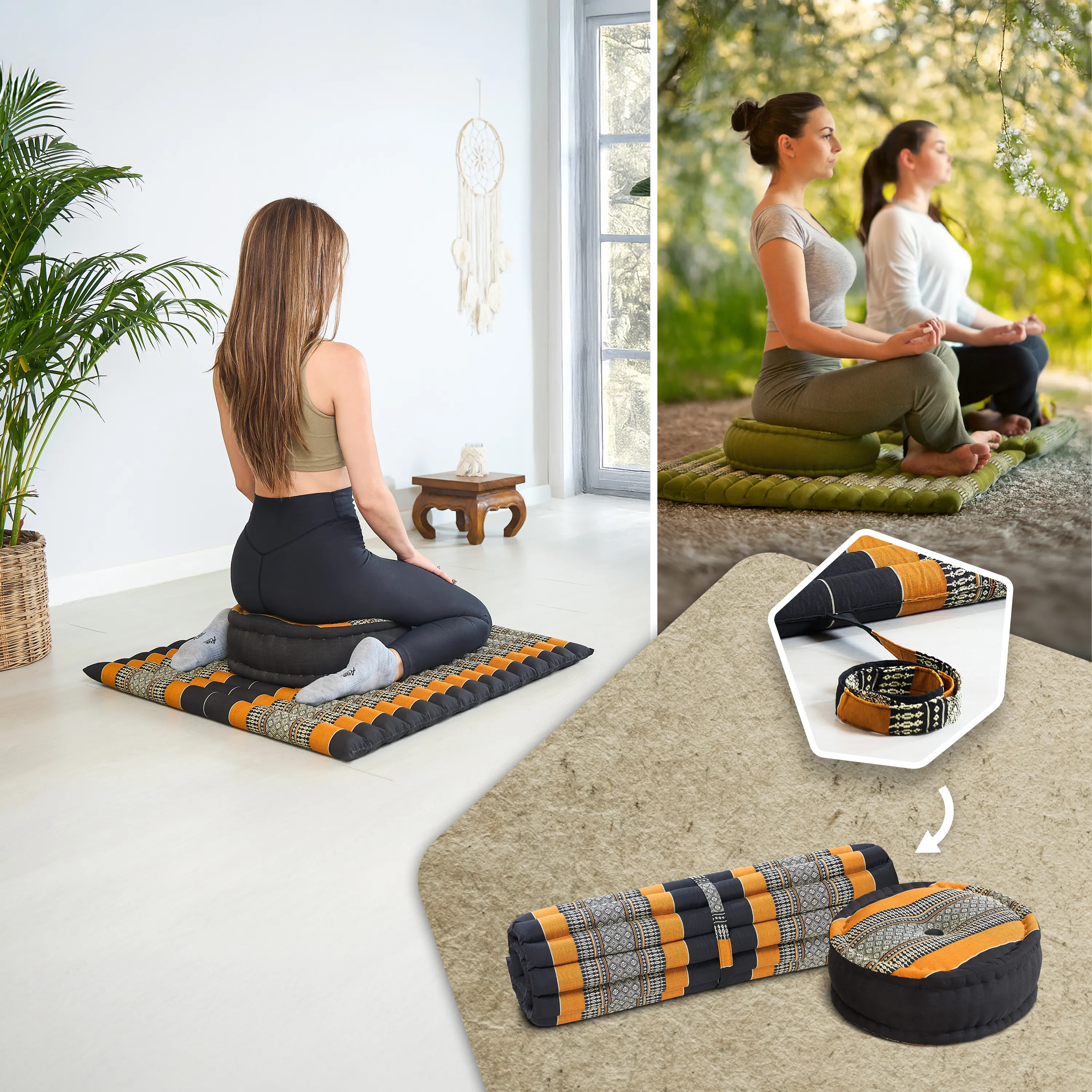 Set XL cuscini da meditazione in kapok