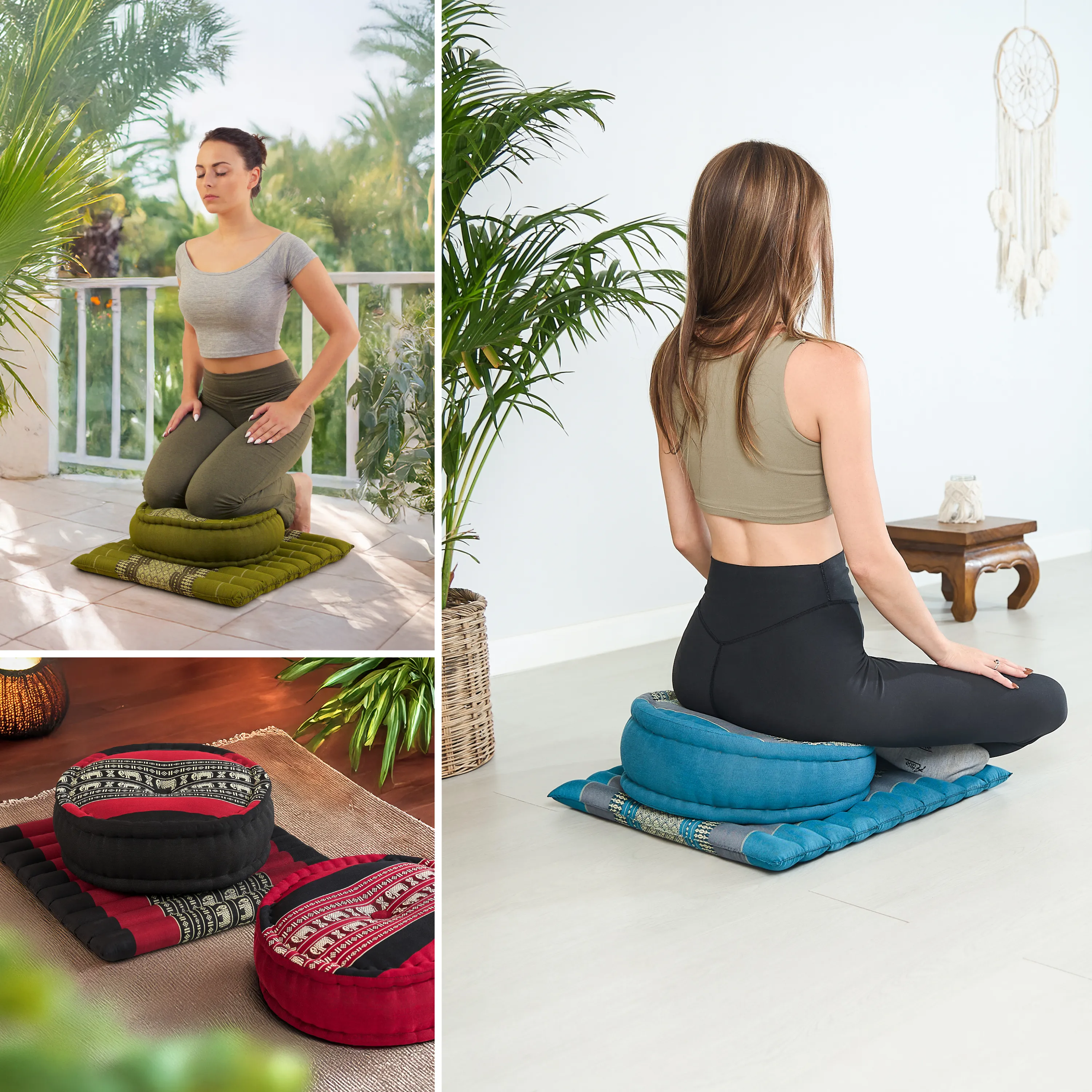 Set L cuscini da meditazione in kapok