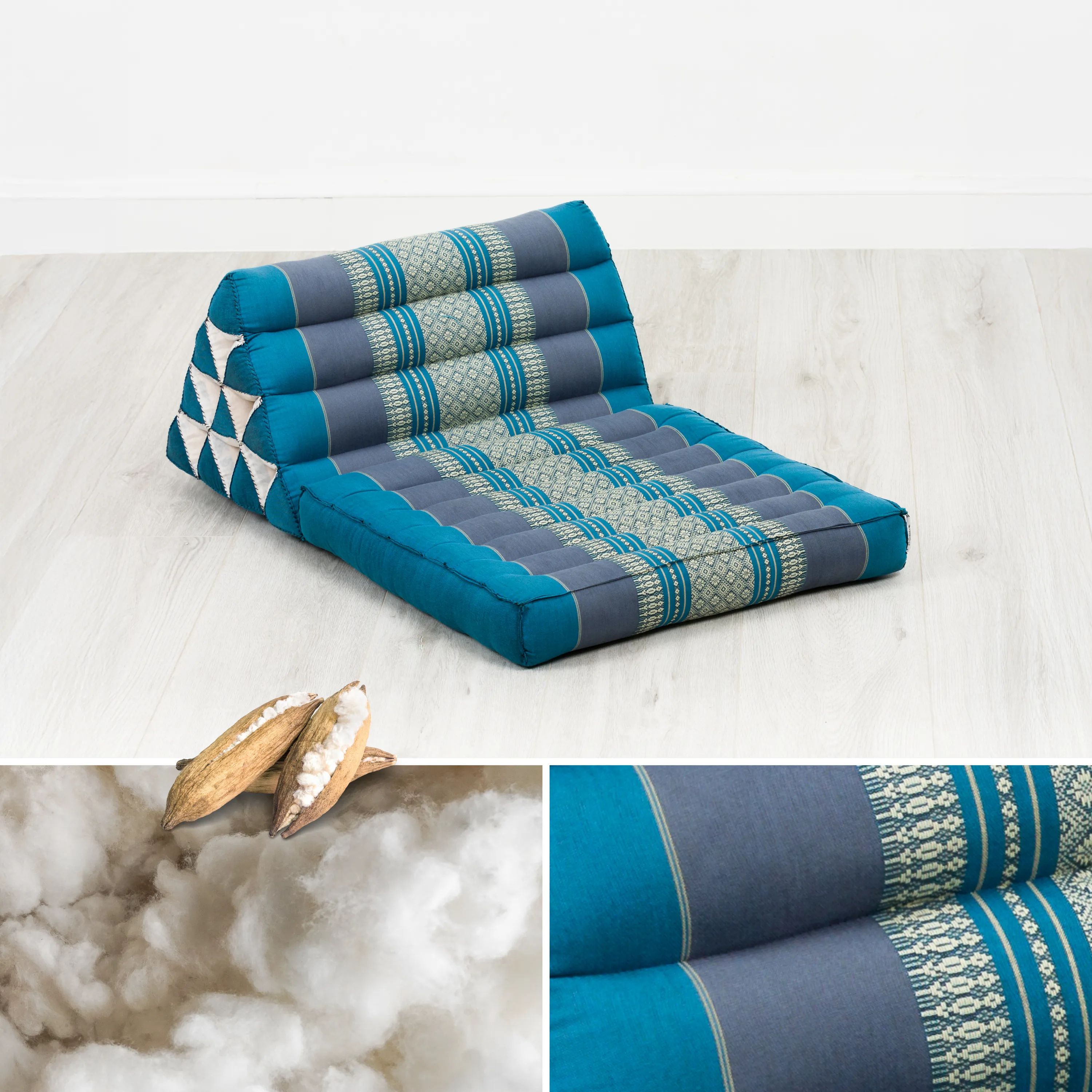 Cuscino thai in kapok con 1 elemento pieghevole