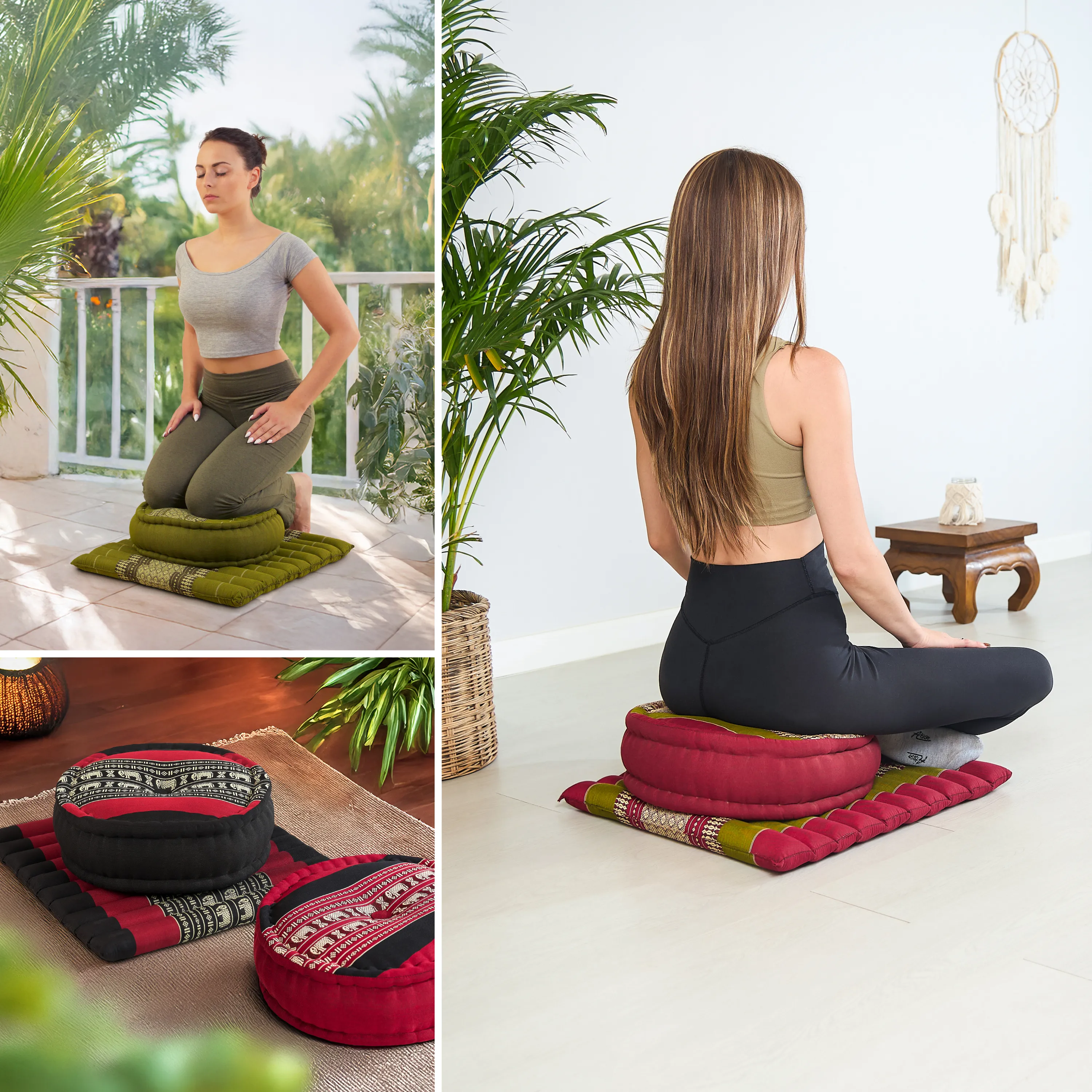 Set L cuscini da meditazione in kapok