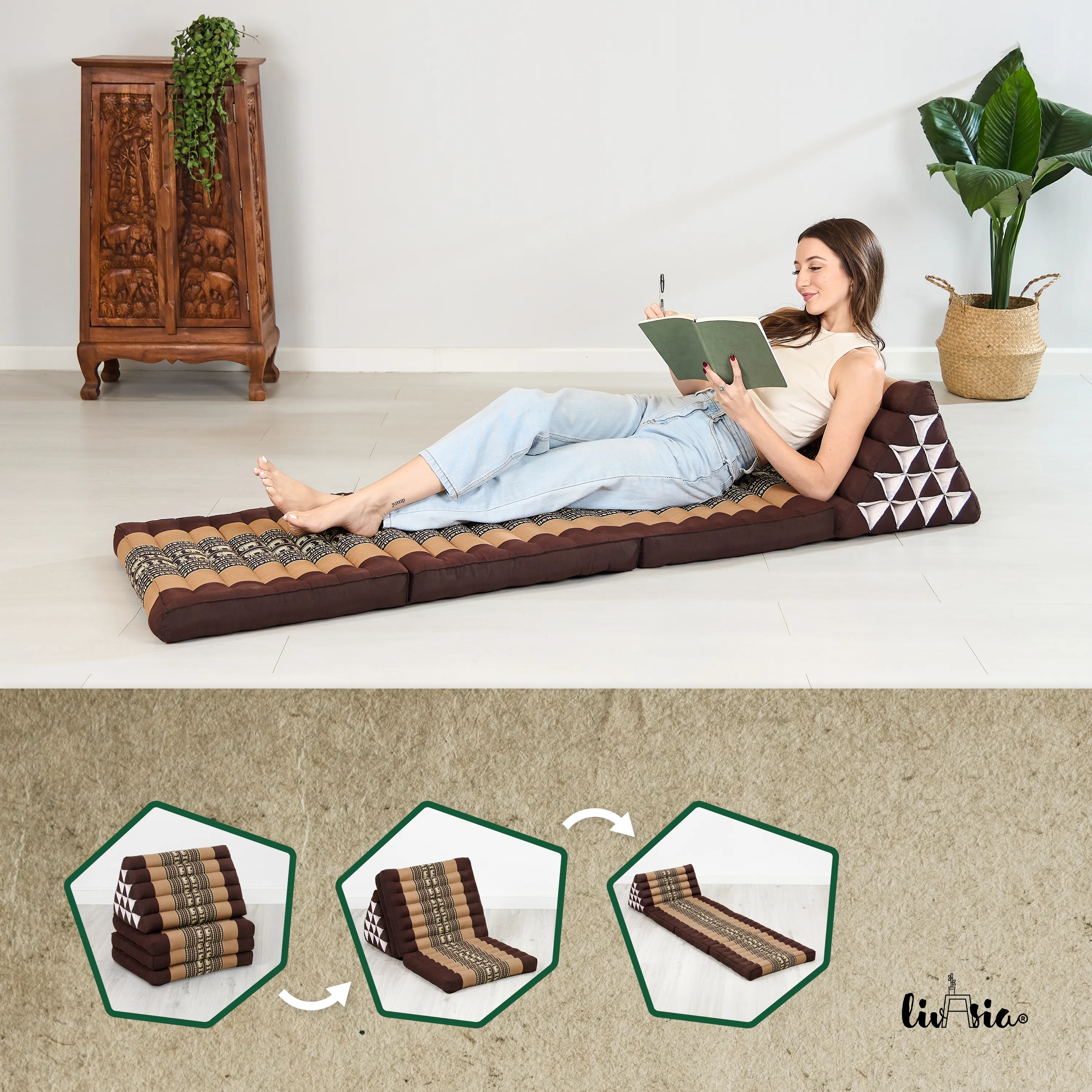 Cuscino thai in kapok altezza XXL