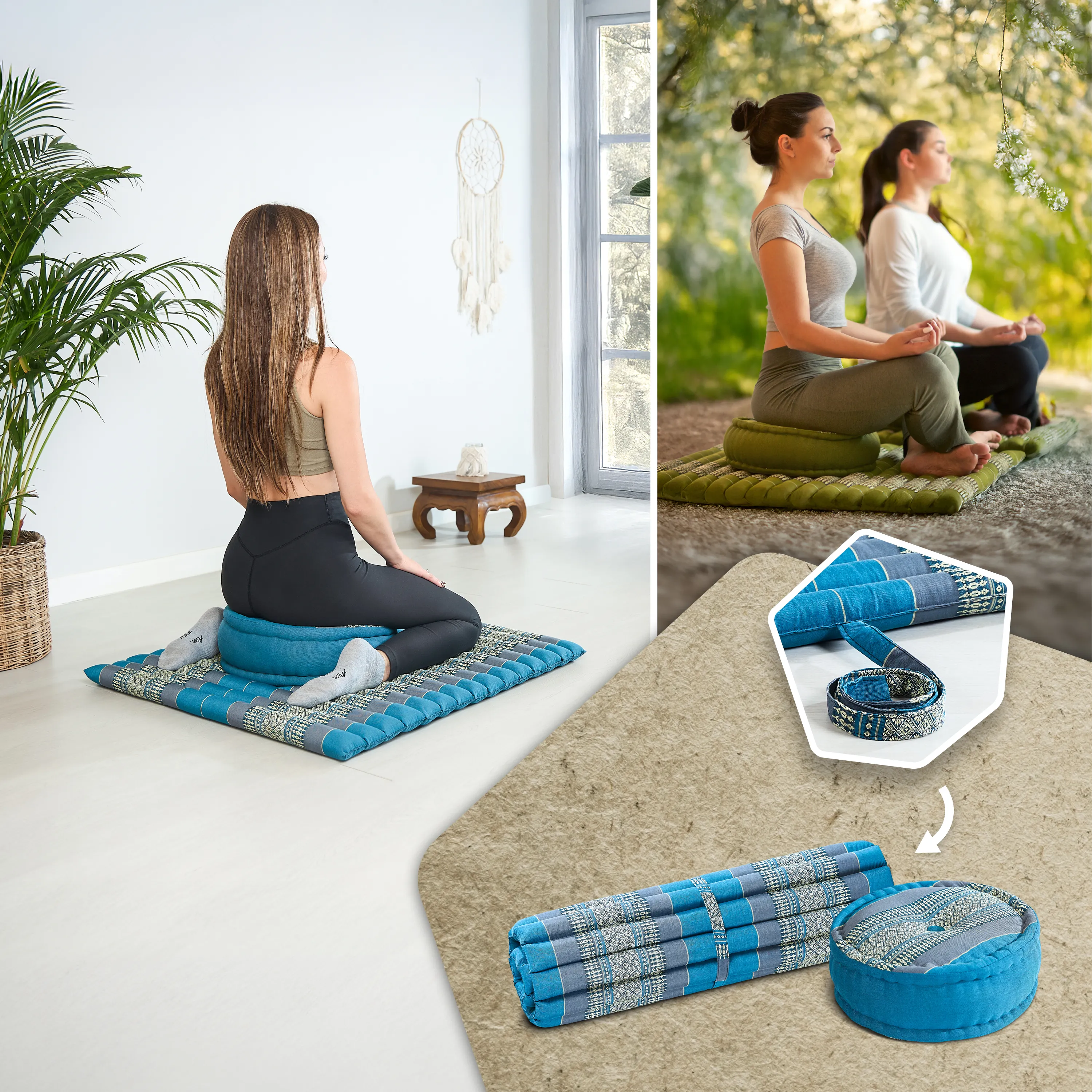 Set XL cuscini da meditazione in kapok