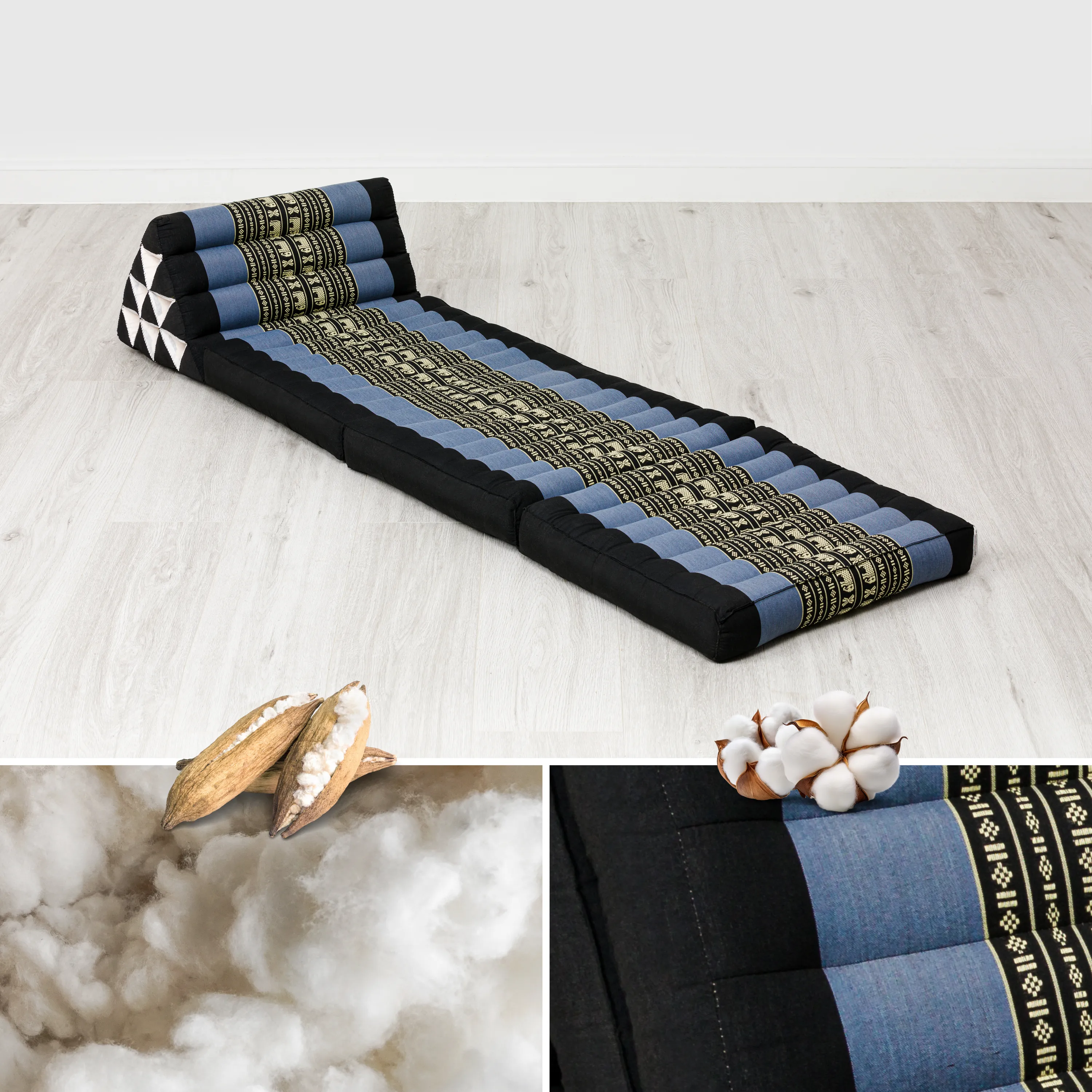 Cuscino thai in kapok con 3 elementi pieghevoli, Classic