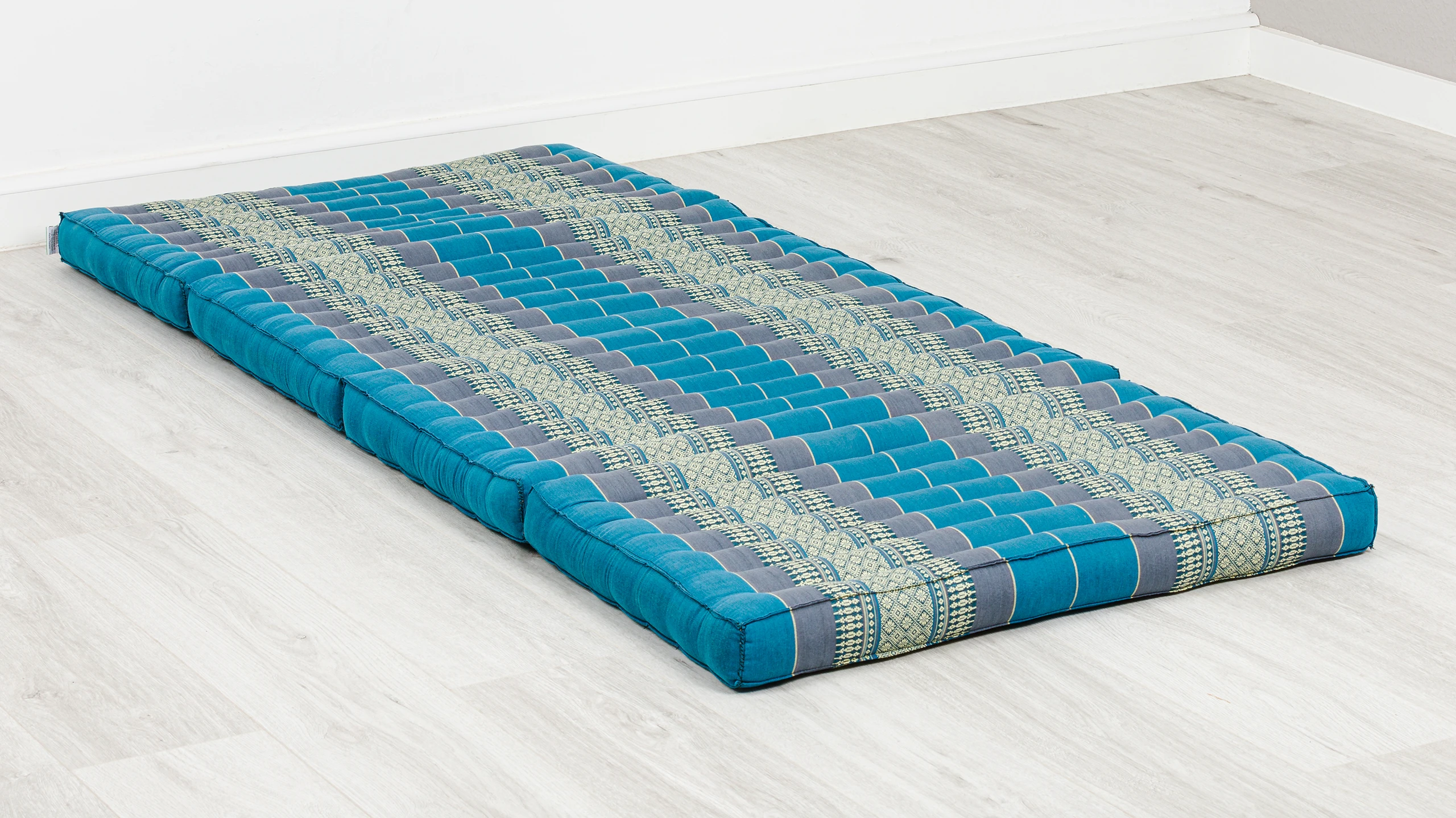 Materasso pieghevole sostenibile in kapok - 200x80x8cm - materasso per gli ospiti, materasso pieghevole per van, tappetino yoga, letto per gli ospiti, lettino per giardino e balcone (Blu/Elefanti Materasso pieghevole sostenibile in kapok - 200x80x8cm - materasso per gli ospiti, materasso pieghevole per van, tappetino yoga, letto per gli ospiti, lettino per giardino e balcone (Blu/Elefanti